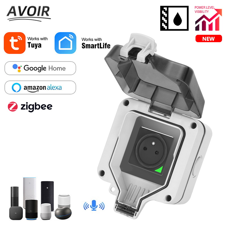 Outdoor Power Outlet Wifi - Avoir Zigbee Tuya IP66 실외 방수