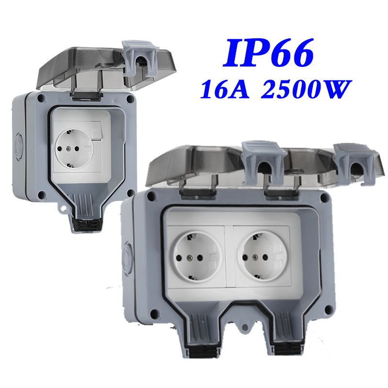 Outdoor Power Inlet Box - 16A EU KR 야외 벽 방수