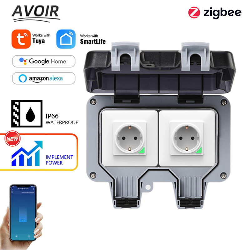 Outdoor Power Inlet Box - Avoir Tuya Zigbee 전기 소켓 IP66