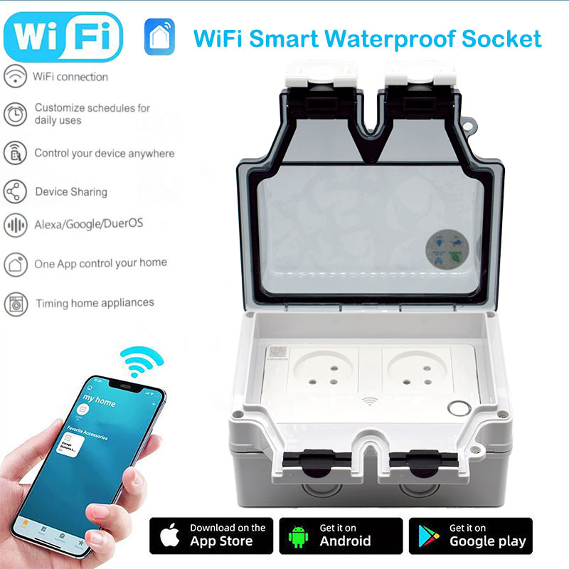 Outdoor Power Outlet Wifi - 16A 스마트 소켓 IP66 방수 플러그