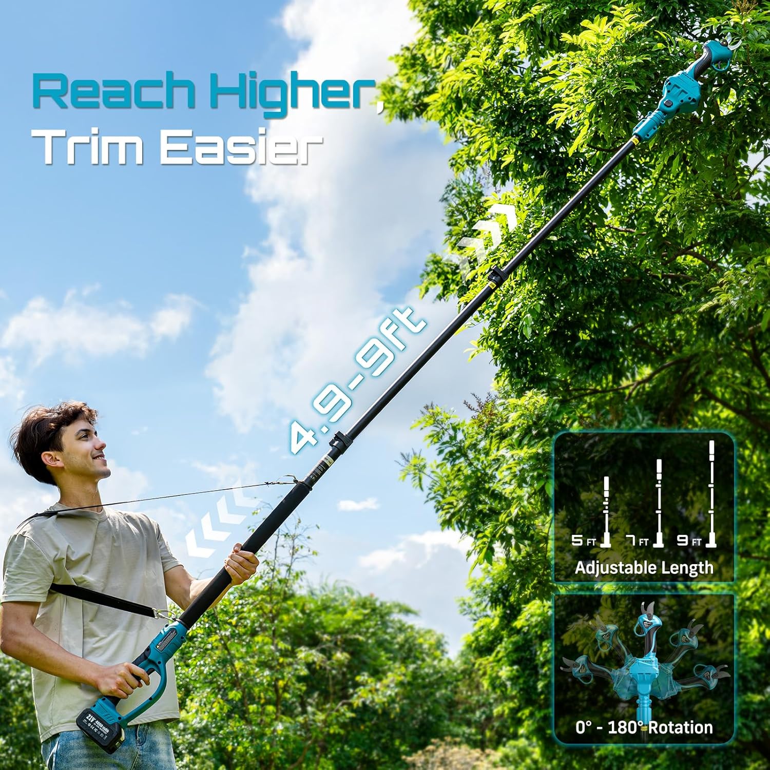 SEESII 2.5m 브러시리스 텔레스코픽 폴 33mm - Pole Saw Cordless 리뷰 및 가격