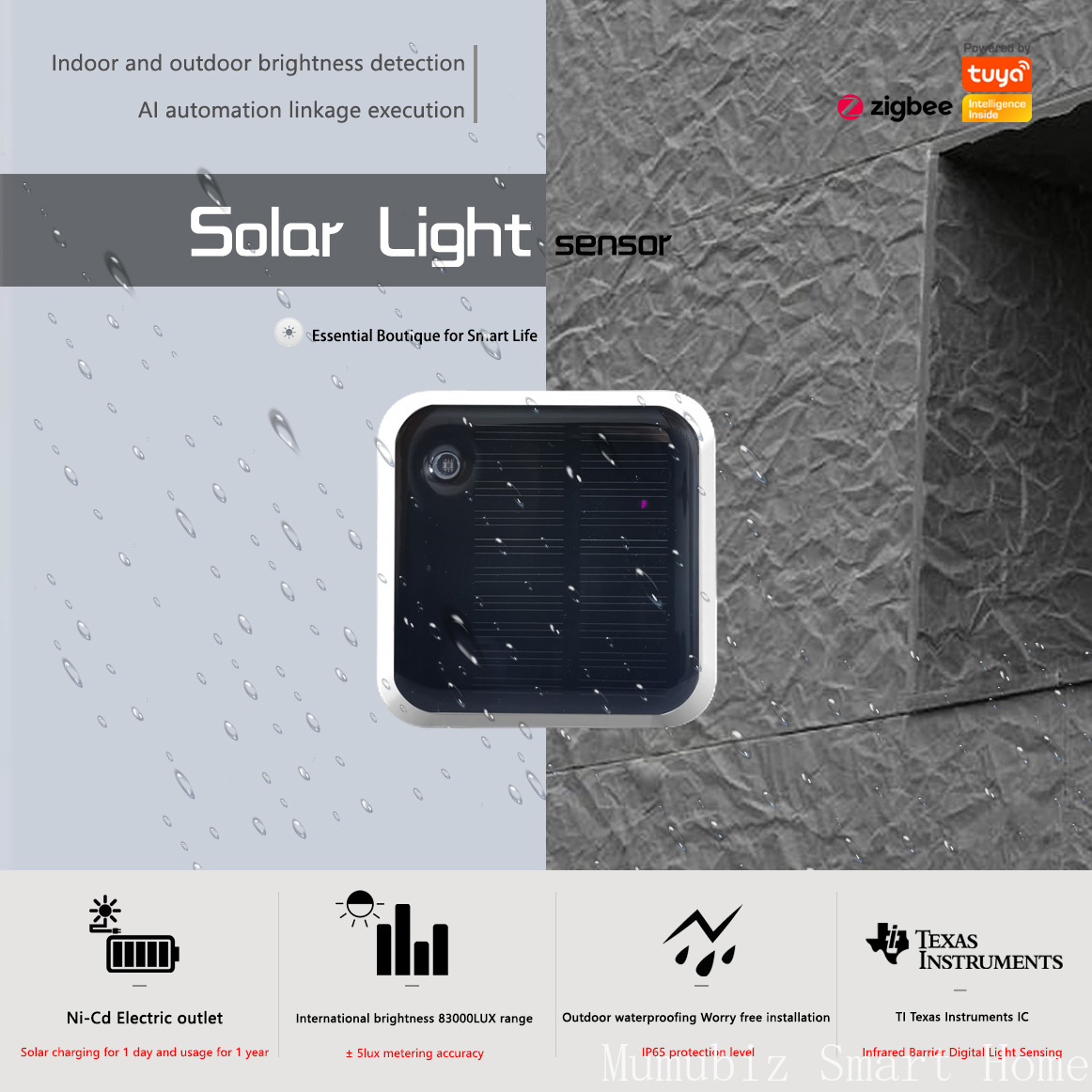 Tuya Zigbee 태양광 센서 - 실시간 광도 모니 - Outdoor Power Monitor 리뷰 및 가격