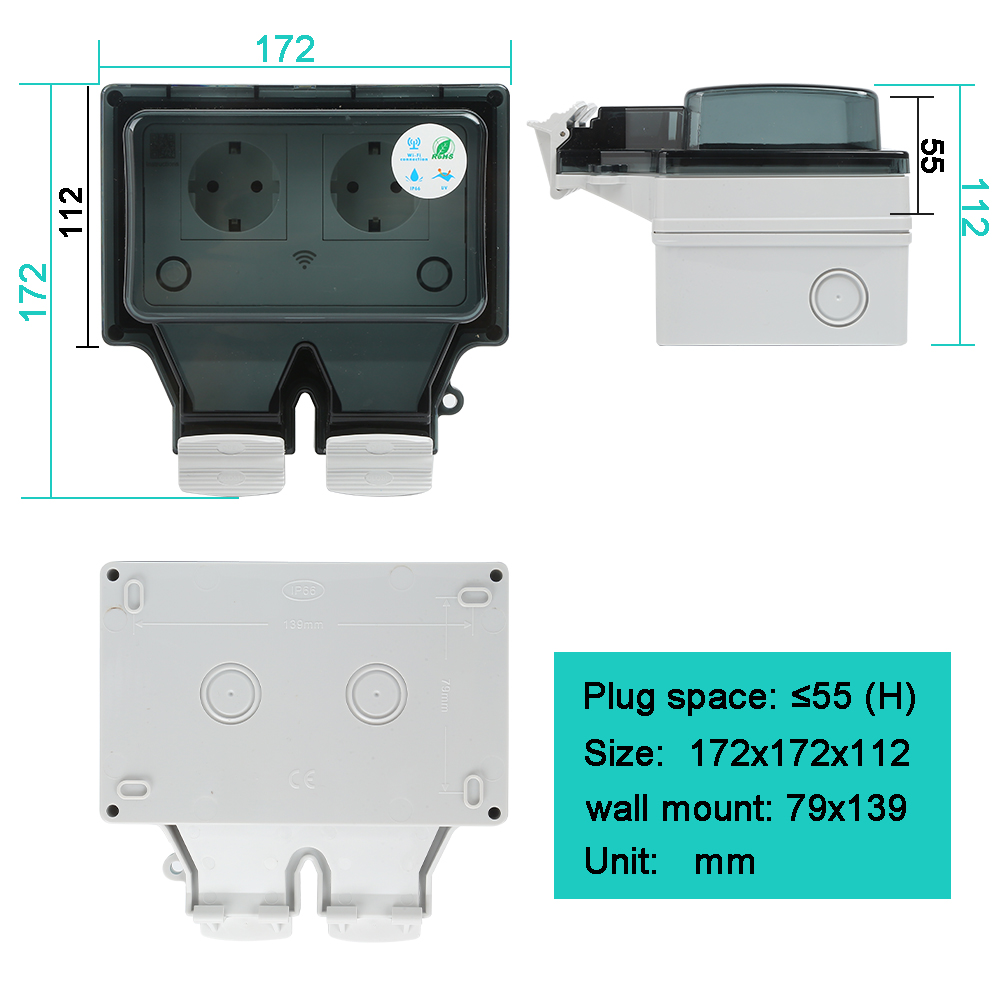 스마트 야외 소켓 IP66 방수 16A 250V EU  - Outdoor Power Outlet Wifi 리뷰 및 가격