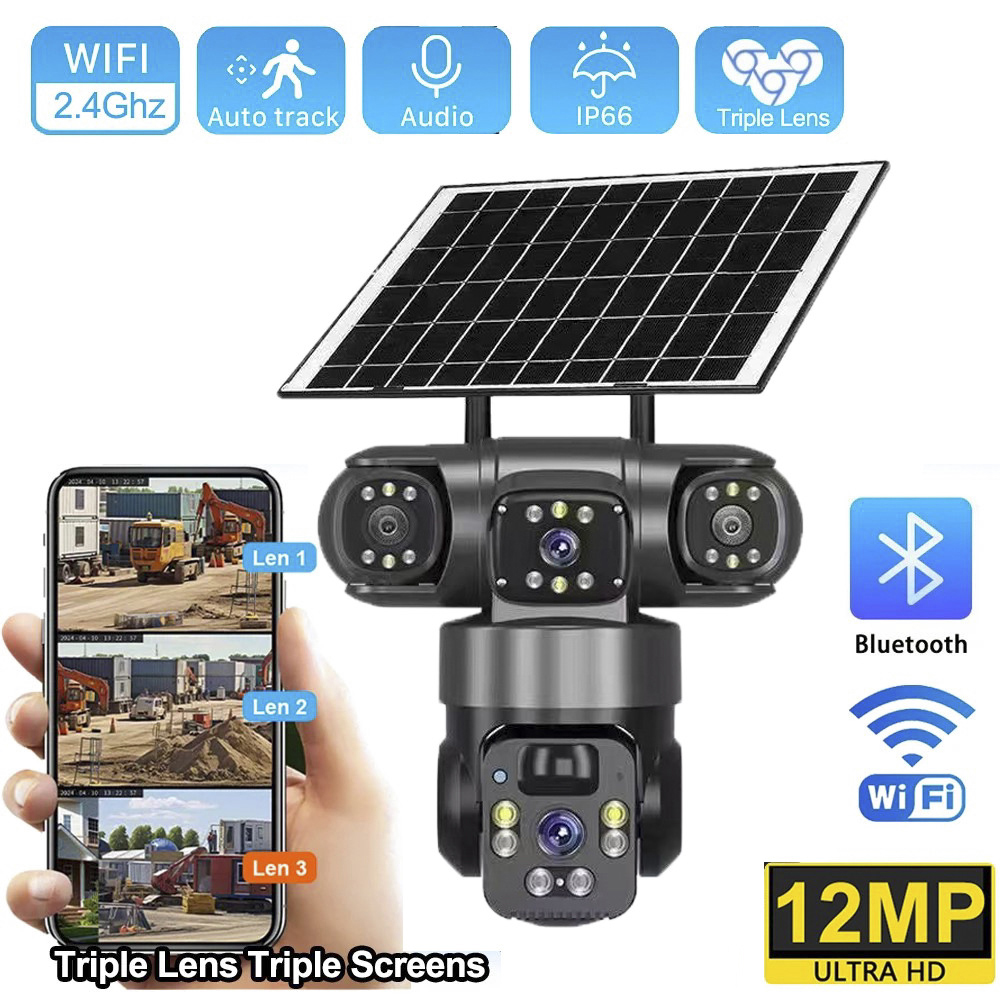 4G 태양광 카메라 3렌즈 3화면 360도 파노라마 모 - Outdoor Power Monitor 리뷰 및 가격