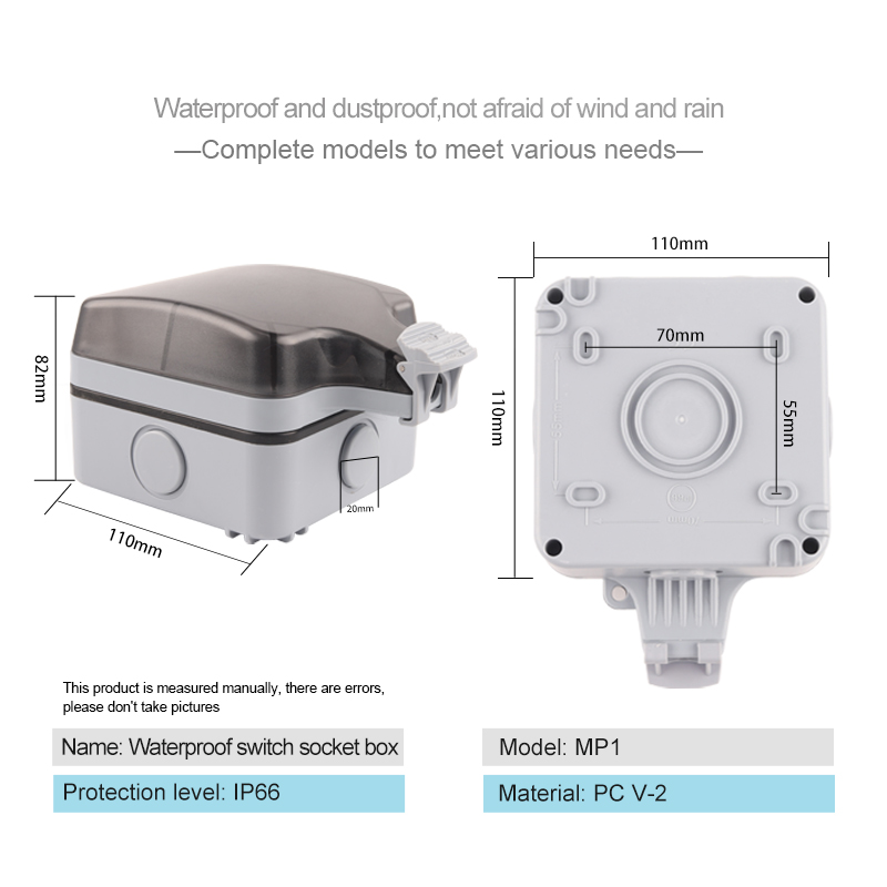 IP66 야외 비바람에 견디는 16A 접지 250V 방 - Outdoor Power Outlet Wifi 리뷰 및 가격